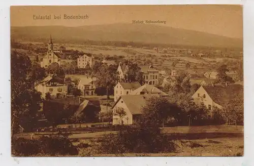 BÖHMEN & MÄHREN - EULAU / EULAUTAL / JILOVE U DECIN, Blick über den Ort auf den Hohen Schneeberg