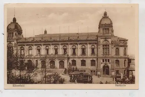 5600 WUPPERTAL - ELBERFELD, Stadthalle, Strassenbahn, Kutsche, 1928