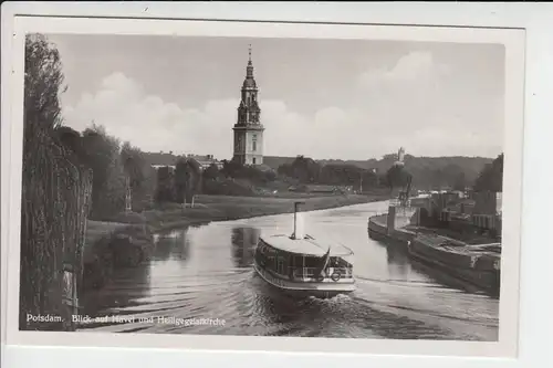 0-1500 POTSDAM, Blick auf Havel & Heiligegeistkirche, Ausfdlugsdampfer