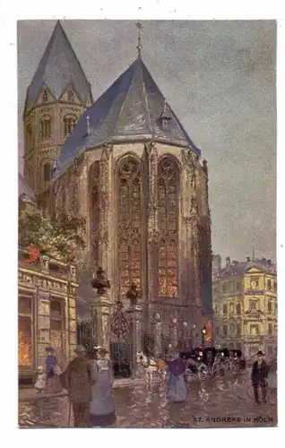 5000 KÖLN, Kirche, St. Andreas, Künstler-Karte Rüdell