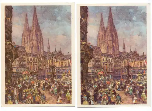 5000 KÖLN, KARNEVAL, 1939, Ganzsache in beiden Farben