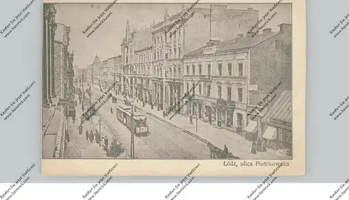 PL 90-001 LODZ, ul. Piotrkowska, Tram, 1915, deutsche Feldpost - Korps Posen