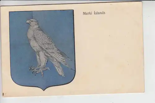 ISLAND , Wappen Merki Islands, early card - undivided back