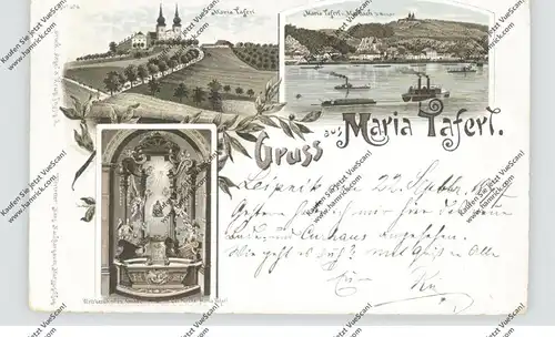 A 3672 MARIA TAFERL, Lithographie 1897, Gnaden-Altar, Kirche, Marbach, Binnenschiffe