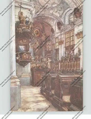 A 3601 DÜRNSTEIN, Künstler-Karte E.F. Hofecker, Inneres der Stiftskirche, Brüder Kohn, Wien