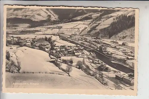 A 5620 SCHWARZACH im Pongau, Ortsansicht, 1941, kl. Einriss