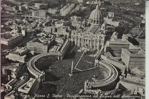 VATICAN, Piazza S. Pietro, Petersplatz, Luftaufnahme, 195.. Briefmarke fehlt