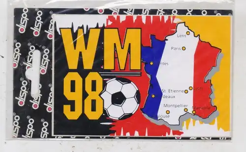 FUSSBALL - WM 1998 Frankreich, WM 98, Originalaufkleber