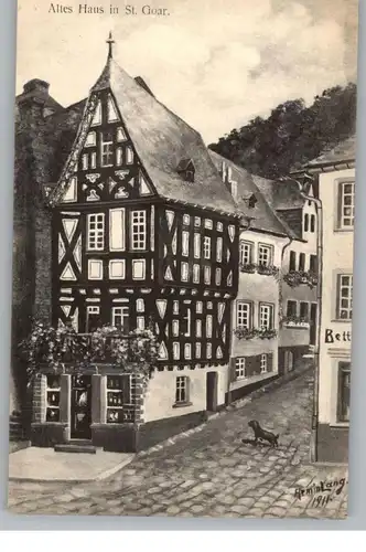 5401 SANKT GOAR, Altes Haus, Künstler-Karte Armin Lang 1911, Verlag Klempner Goedert