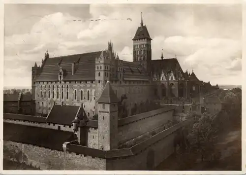 WESTPREUSSEN - MARIENBURG / MALBORK, Südostansicht der Marienburg, Werbestempel OSTROPA Königsberg