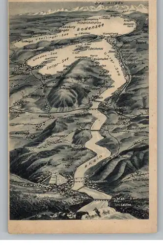 CH 8200 SCHAFFHAUSEN SH, Rheinlaufpanorama bis zum Bodensee