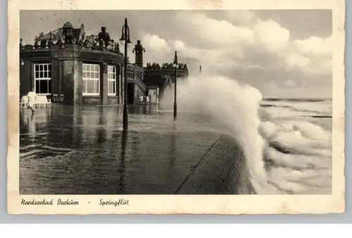 2972 BORKUM, Springflut an der Promenade, 1954