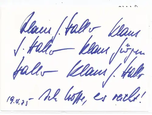 RADIO - Autograph KLAUS JÜRGEN HALLER / WDR, 4 !!! Unterschriften