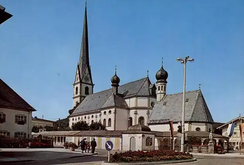 8210 PRIEN, Pfarrkirche und Umgebung, ca. 1960