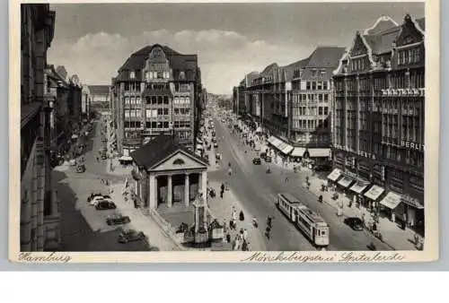 2000 HAMBURG, Mönckebergstrasse und Spitalerstrasse, Strassenbahn