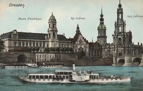 BINNENSCHIFFE - ELBE, Elbdampfer vor Dresden