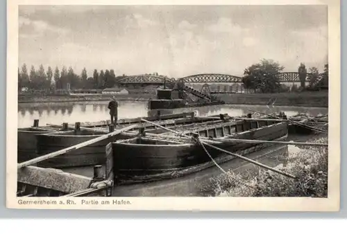 BINNENSCHIFFE - RHEIN, Frachtkähne im Hafen Germersheim