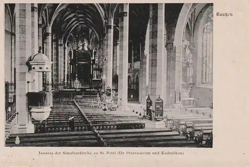 0-8600 BAUTZEN, Innennansicht der Simultankirche