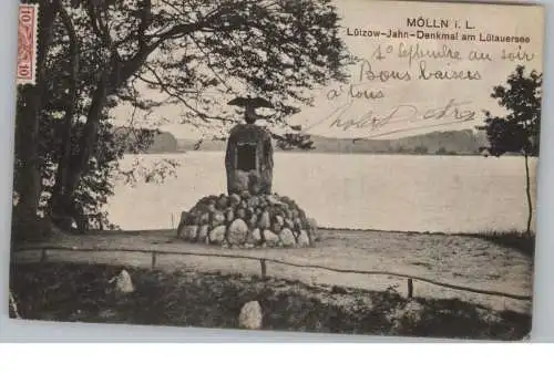 2410 MÖLLN, Lützow - Jahn - Denkmal am Lütauersee, 1910