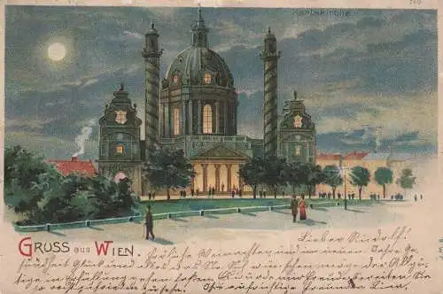 A 1000 WIEN, Karlskirche bei Nacht