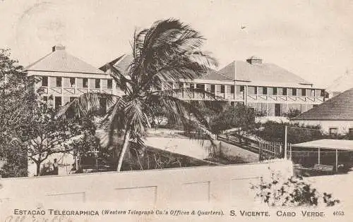 CAP VERDE / CABO VERDE - S. VICENTE, Estacao Telegraphica, 1905, Druckstelle