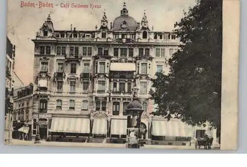 7570 BADEN - BADEN, Cafe Goldenes Kreuz, 1904, Verlag Stengel