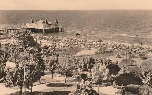 0-2255 HERINGSDORF - AHLBECK / Usedom, Strand und Seebrücke, 1963