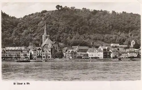 5401 SANKT GOAR, Blick vom Rhein, 1958