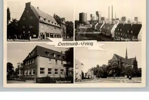 4600 DORTMUND - EVING, Zeche Minister Stein, kath. Vereinshaus, Ledigenheim, St. Barbara Kirche, 195