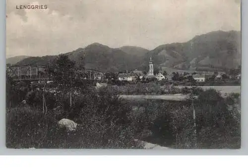 8172 LENGGRIES, Blick auf Isarbrücke und Ort