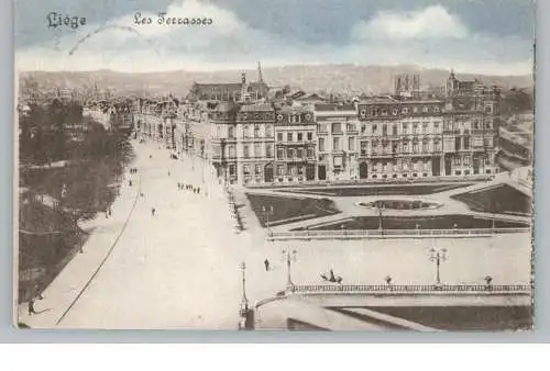 B 4000 LIEGE / LÜTTICH, Les Terrasses, 1915, deutsche Feldpost