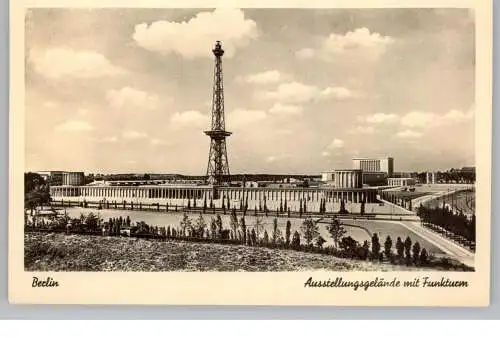 1000 BERLIN - WESTEND, Ausstellungsgelände mit Funkturm, 50er Jahre