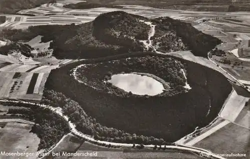 5562 MANDERSCHEID, Mosenberger Maar, Luftaufnahme, 1959