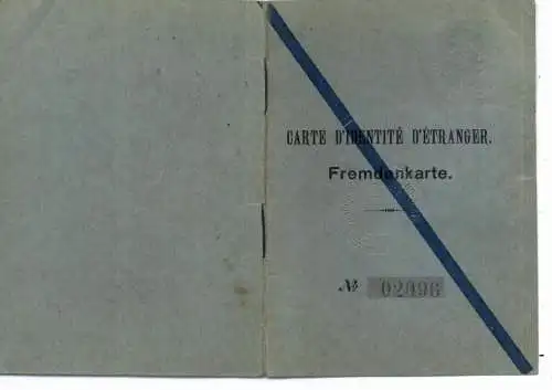 AUSWEIS / PASSPORT / CARTE D'IDENTITE, Fremdenkarte Luxemburg, 1938, Deutsche Nonne / Kinderpflegerin # 2096