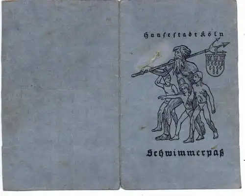 AUSWEIS / DOCUMENT - SCHWIMM - AUSWEIS der Kölner Schulen 1941