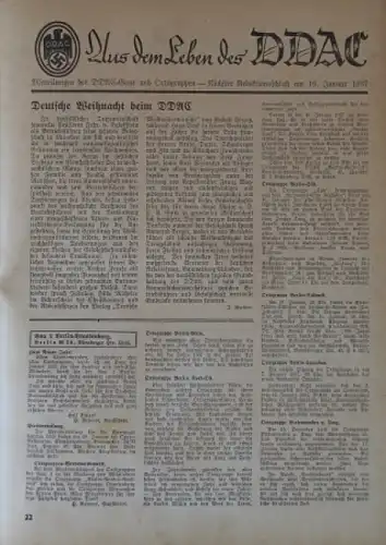 DDAC "Aus dem Leben des DDAC" Mitteilungsblatt der DDAC-Gaue 1937 (2892)