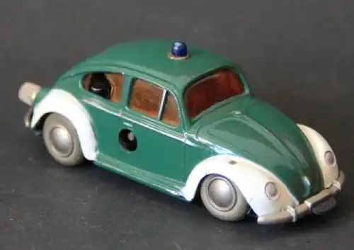 Schuco Micro-Racer Volkswagen Käfer Polizei 1965 Metallmodell mit Friktionsantrieb (6858)