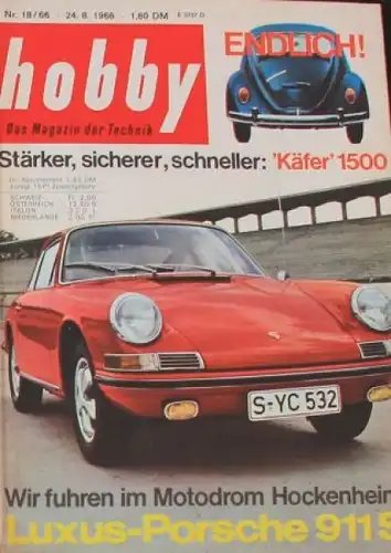 "Hobby - Das Magazin der Technik" 1966 Porsche 911 S Technik-Magazin (8396)