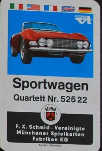 Schmid Spiele "Sportwagen" 1967 Kartenspiel (2910)