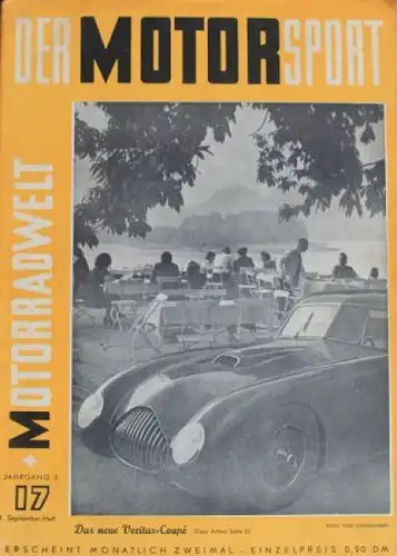 "Der Motor Sport + Motorwelt" Automobil-Zeitschrift Veritas 1949 (2132)