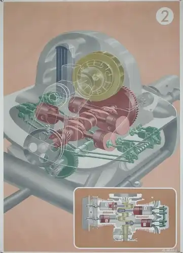 Volkswagen KdF 1939 Kühlung Abeking-Originalplakat (7227)