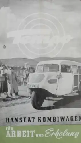 Tempo Hanseat Kombiwagen Modellprogramm 1953 Lastwagenprospekt (8857)