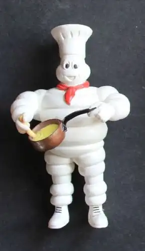 Michelin Bibendum Koch 1980 Werbefigur Hartgummi (2759)