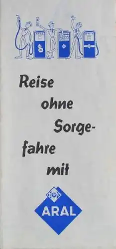 BV Aral Straßenkarte 1958 Deutschland "Reise ohne Sorge" (5580)