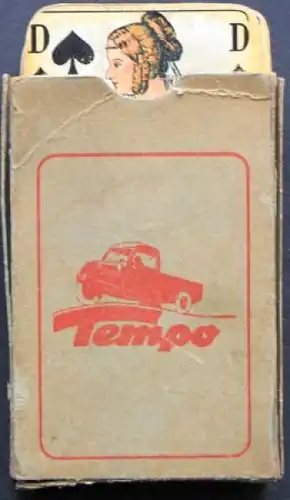 Tempo Schnelltransporter 1950 Werbe-Skatspiel in Originalbox (6736)