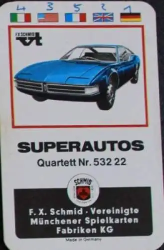 Schmid Spiele "Superautos" 1967 Kartenspiel (2908)