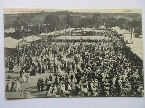 seltene alte Ak Naumburg Saale Festplatz Gruss vom Kirschfest ungelaufen um 1900