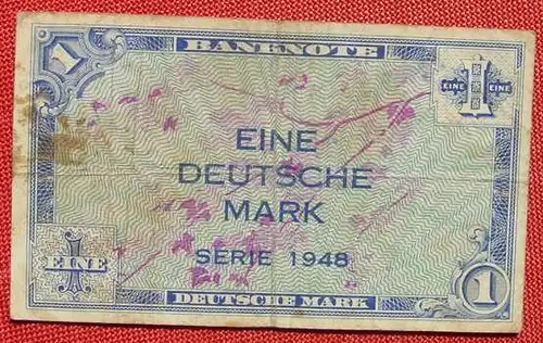 (R80229) Deutschland. Eine Deutsche Mark. Serie 1948. Original. Banknote. Geldschein. Kopfgeld. 