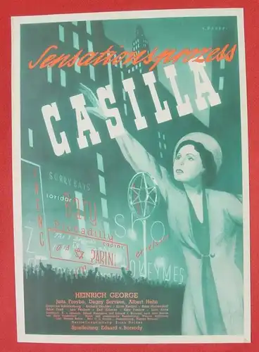 (2001696) Original Filmplakat \'Sensationsprozess Casilla\'. Ufa-Film 1939-1940, aus Ufa-Programm-Mappe, Scherl-Verlag, Berlin. Siehe bitte Beschreibung ...