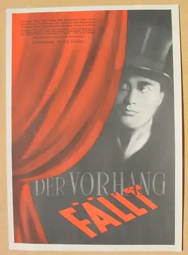 (2001697) Original Filmplakat \'Der Vorhang fällt\'. Ufa-Film 1939-1940, aus Ufa-Programm-Mappe, Scherl-Verlag, Berlin. Siehe bitte Beschreibung ...